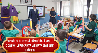 Canik Belediyesi tüm birinci sınıf öğrencilere çanta ve kırtasiye seti dağıttı
