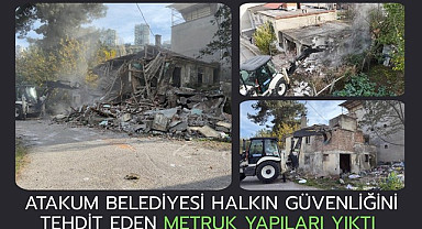 Atakum Belediyesi halkın güvenliğini tehdit eden metruk yapıları yıktı 