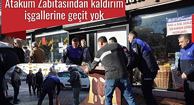 Atakum Zabıtasından kaldırım işgallerine geçit yok