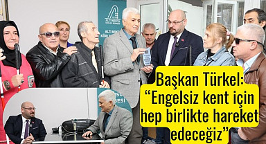 Başkan Türkel'den görme engelli bireylere 40 adet beyaz baston