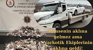 Samsun'da arızalı araç görünümü verdiler, Narkotik Ekiplerinden kaçamadılar