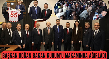 Samsun'da Başkan Doğan Bakan Kurum'u makamında ağırladı