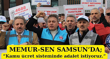 Samsun'da Memur-Sen ilk maaş ödeme gününde Samsun Vergi Dairesi önünde eylemde!