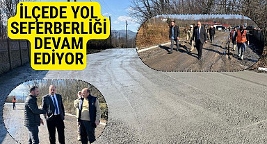 Salıpazarı'nda yol seferberliği devam ediyor