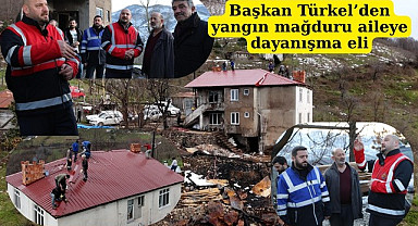 Atakum Belediyesi'nden evi yanan aileye dayanışma eli