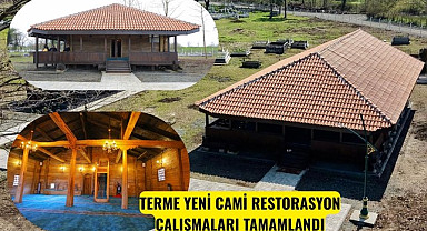 Büyükşehir Terme Yeni Cami’ndeki restorasyon çalışmaları tamamladı