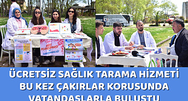 Ücretsiz sağlık tarama hizmeti bu kez Çakırlar Korusunda vatandaşlarla buluştu