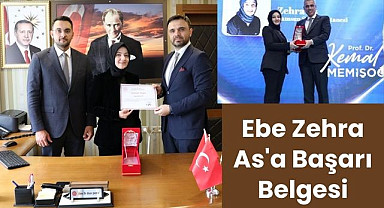 Ebe Zehra As'a Sağlık Bakanı Memişoğlu'ndan ödül