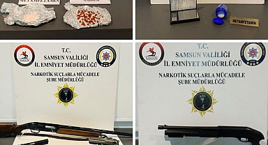 Samsun'da uyuşturucu ve ruhsatsız silahlar ele geçirildi