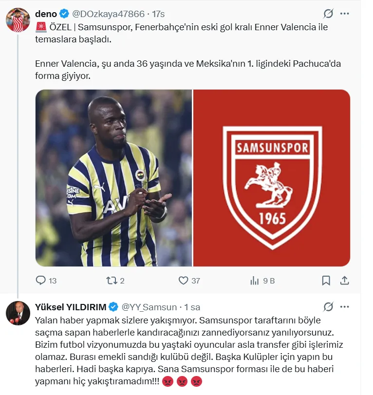 Fenerbahçe’nin eski oyuncusu Enner Valencia ile temas Fenerbahçe’nin eski oyuncusu Enner Valencia ile temas