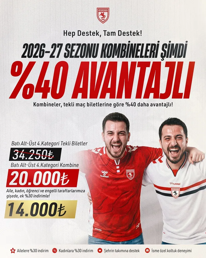 Samsunspor'dan Kombine Çağrısı: Avrupa Yolunda Tribünler Dolsun Samsunspor'dan Kombine Çağrısı: Avrupa Yolunda Tribünler Dolsun
