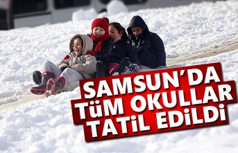 Samsun'da Eğitime kar tatili 10 Şubat Pazartesi Okullar Tatil