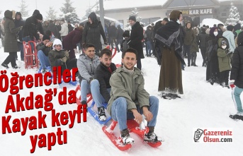 Öğrenciler Akdağ’da kayak keyfi yaptı