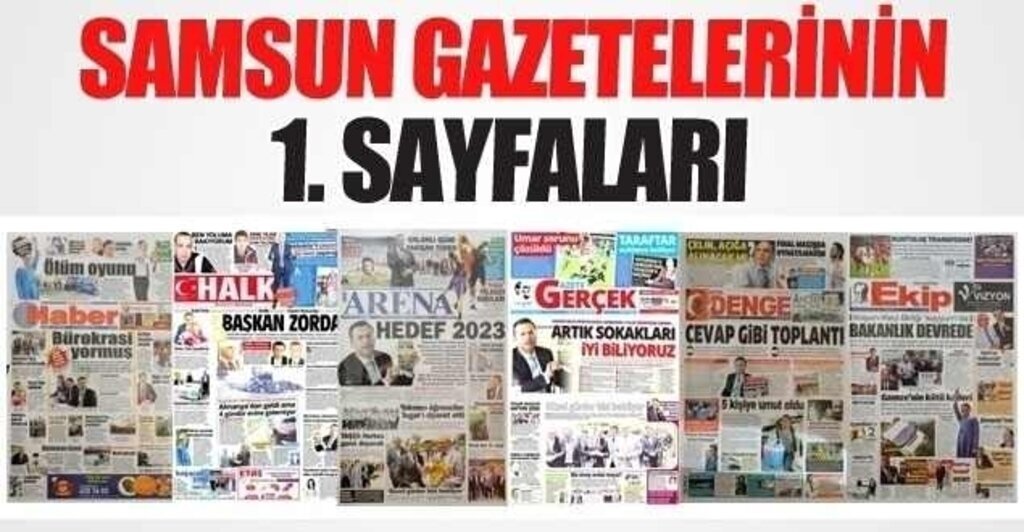 14 Aralık Pazar Samsun'un Yerel Gazetelerinin birinci sayfaları
