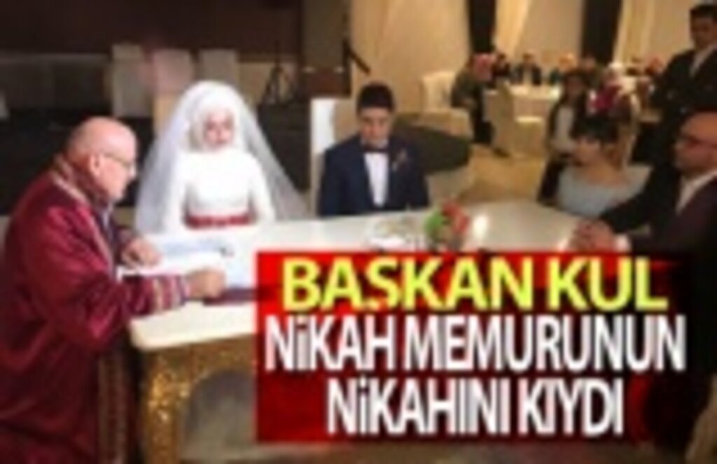 Başkan Kul Nikah memurunun nikahını kıydı