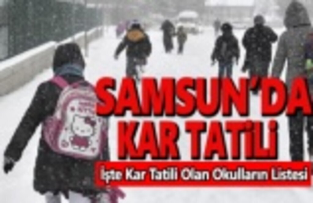 Samsun'da Okullara Kar Tatili ,İşte Tatil Edilen Okulların Listesi