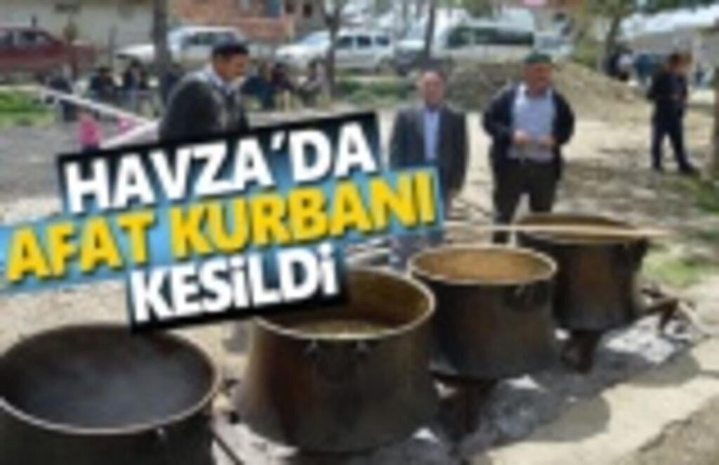 Havza'ya bağlı mahallelerde afat kurbanı kesildi