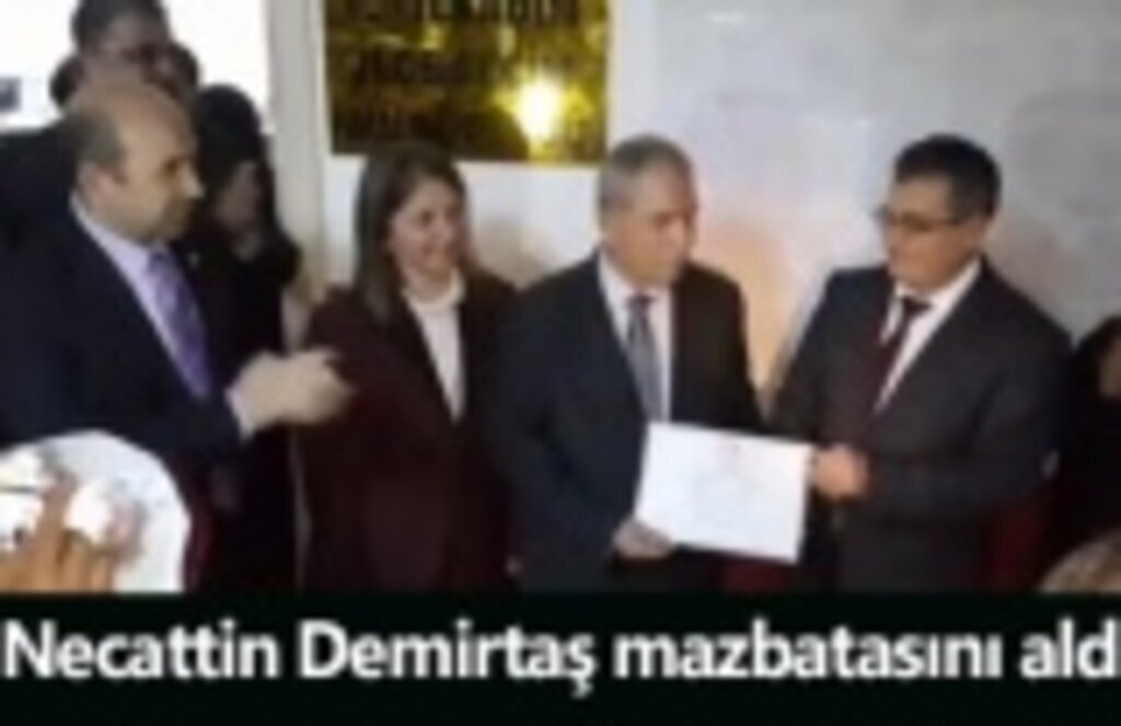 Necattin Demirtaş mazbatasını aldı