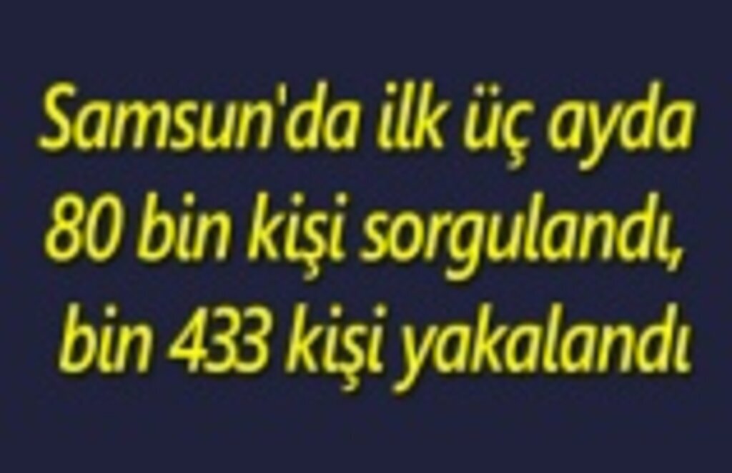 Samsun'da ilk üç ayda 80 bin kişi sorgulandı, bin 433 kişi yakalandı