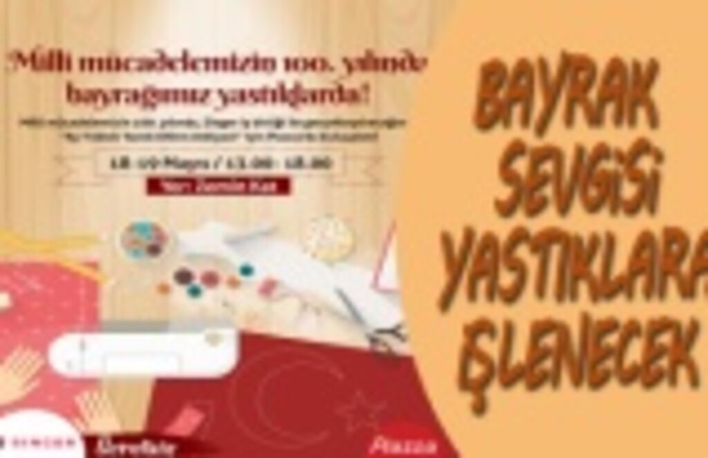 Samsun Piazza'da Bayrak Sevgisi Yastıklara İşlenecek