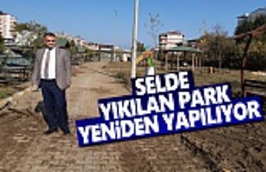 Salıpazarı İlçesinde selde yıkılan park yeniden yapılıyor