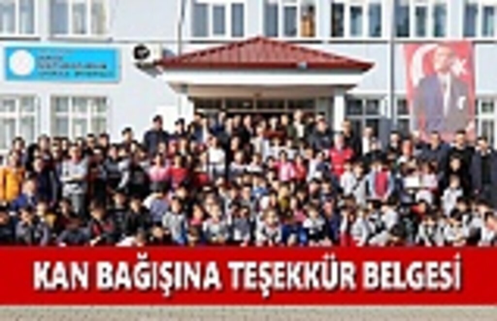 Mehmetçikler İçin Düzenlenen Kan Bağışına Teşekkür Belgesi