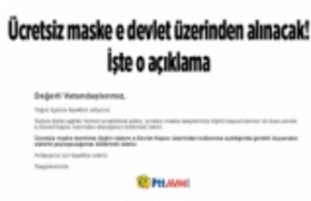 Maske PTT Avm sitesi çöktü, Ücretsiz maske e devlet üzerinden alınacak!