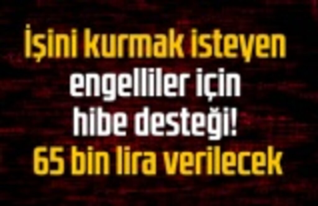 Kendi işini kurmak isteyen engellilere 65 bin TL'ye hibe desteği