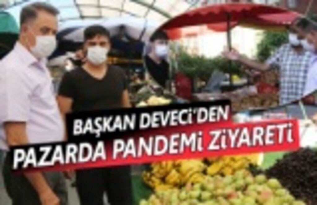 Başkan Deveci pazarda esnaf ve yurttaşla bir arada