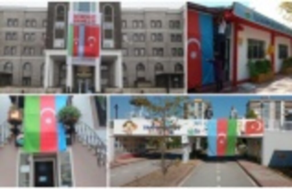 İlkadım'da Türkiye ve Azerbaycan Bayrakları dalgalanıyor