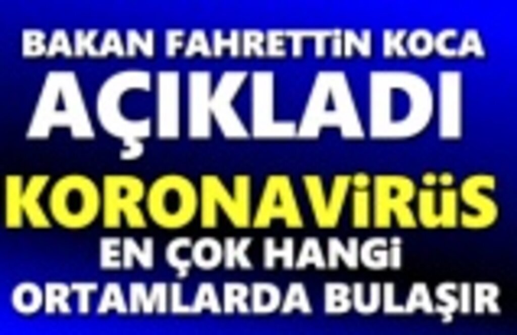 Koronavirüsün en çok bulaştığı ortamı Bakan Koca açıkladı