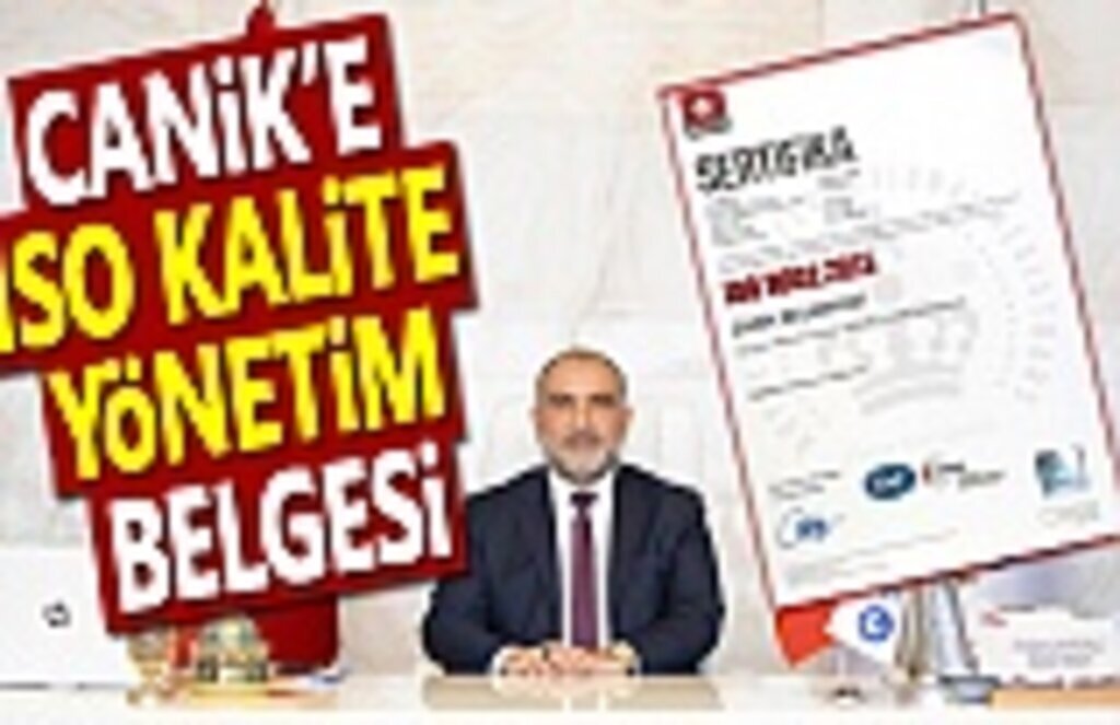 Canik'e ISO Kalite Yönetim Belgesi