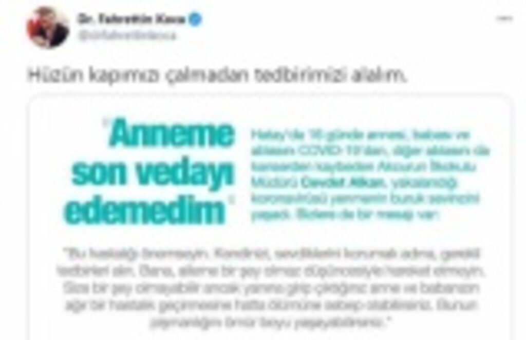 Bakan Koca'dan dikkat çeken paylaşımlar: Anneme son vedayı edemedim