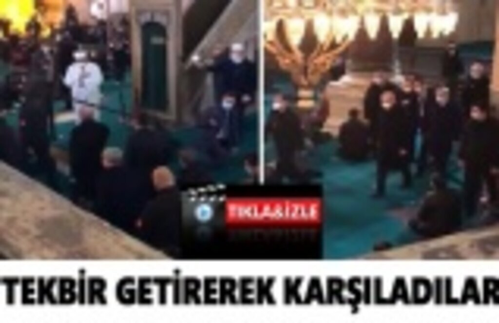 Cumhurbaşkanı Erdoğan tekbirlerle karşılandı, Erdoğan Ayasofya Cuma Namazı