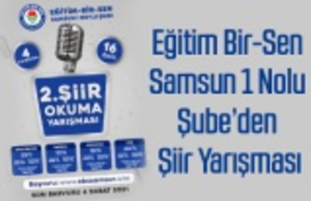 Eğitim Bir-Sen Samsun 1 No'lu Şube'den Şiir Yarışması