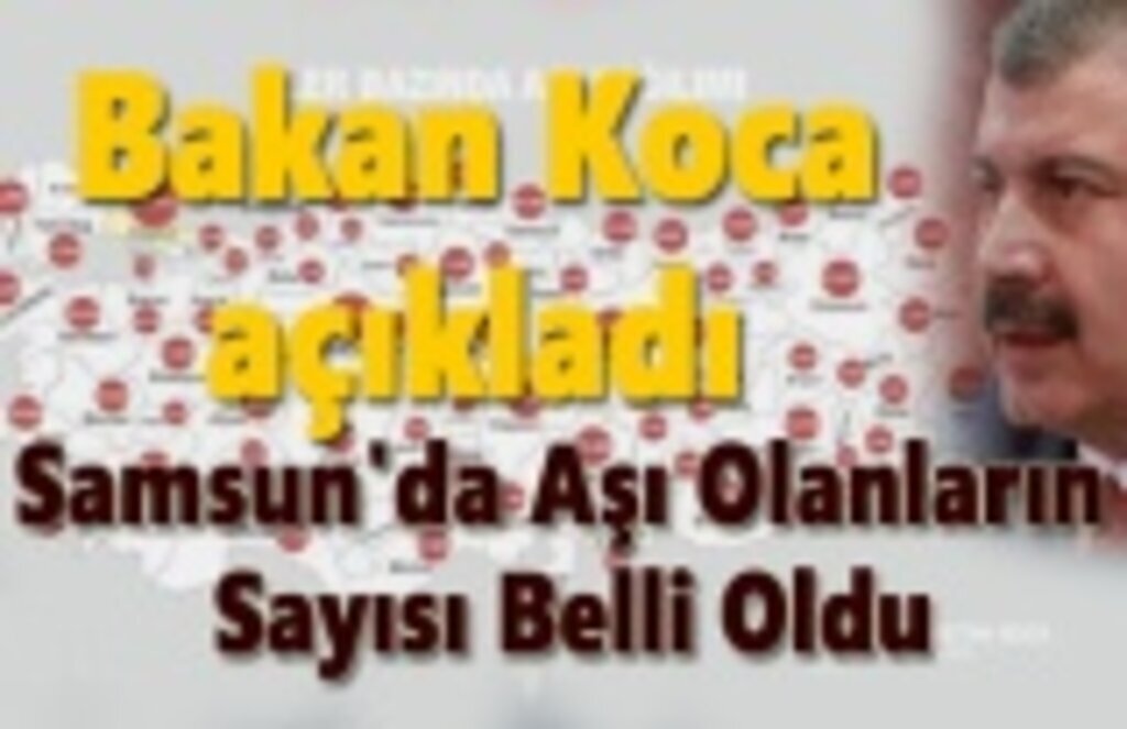 Samsun'da kaç kişi covid 19 aşısı oldu?