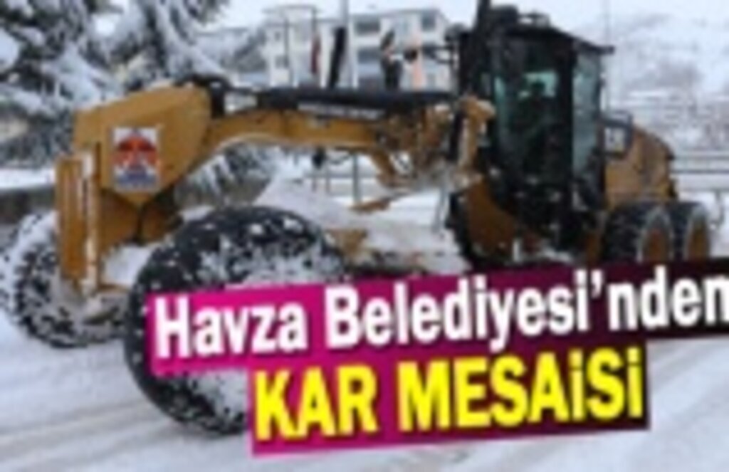 Havza Belediyesi'nde kar mesaisi