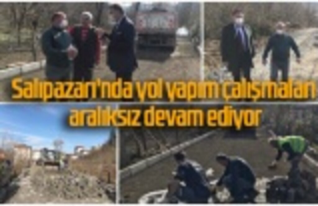Salıpazarı'nda yol yapım çalışmaları aralıksız devam ediyor
