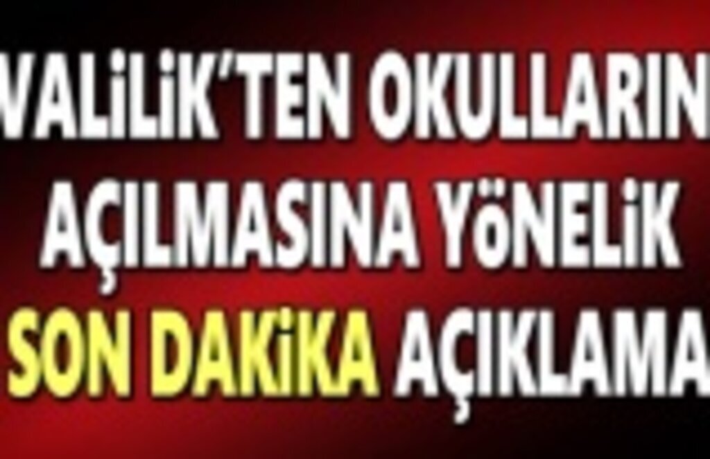 Samsun'da Okulların Açılmasına Yönelik Valilik'ten Son Dakika Açıklama