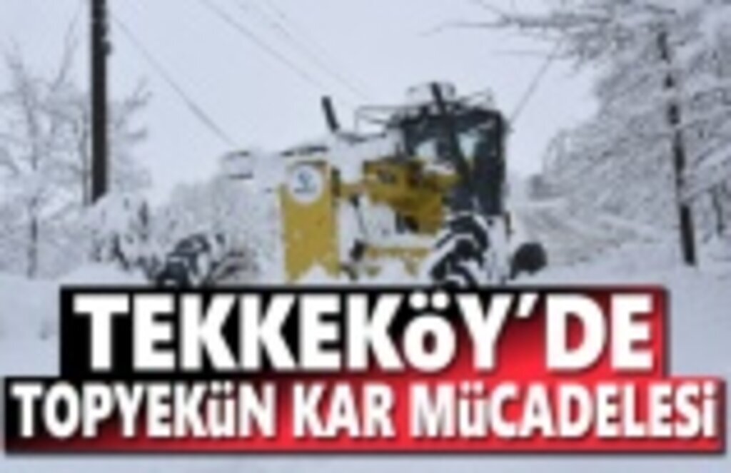 Tekkeköy'de Kar Mücadelesi Devam Ediyor