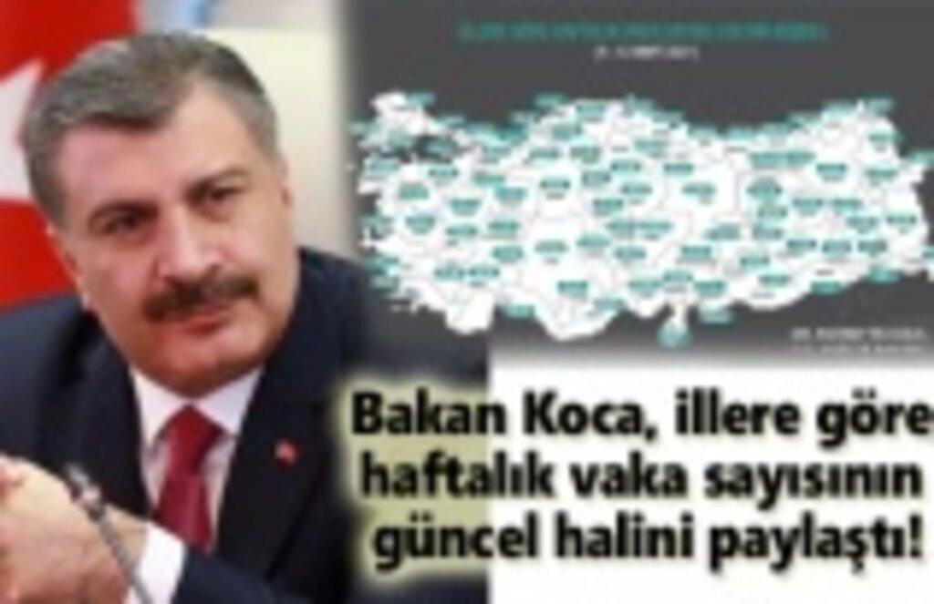 Vaka haritası açıklandı, Samsun yine zirvede, illere göre haftalık vaka sayısı