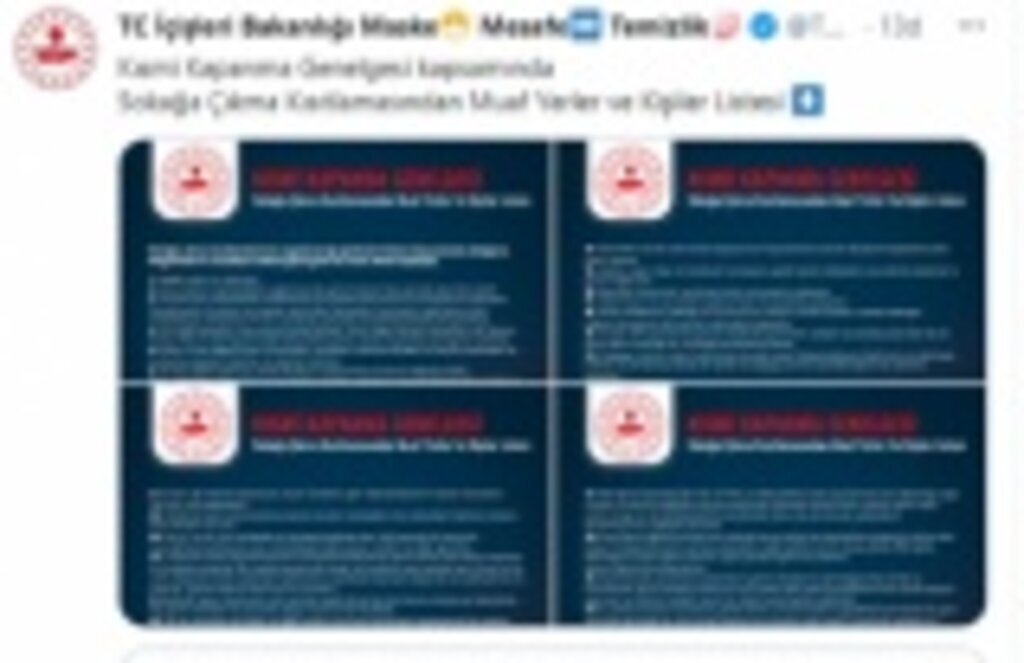 Kısmi kapanmadan muaf yerler ve kişiler