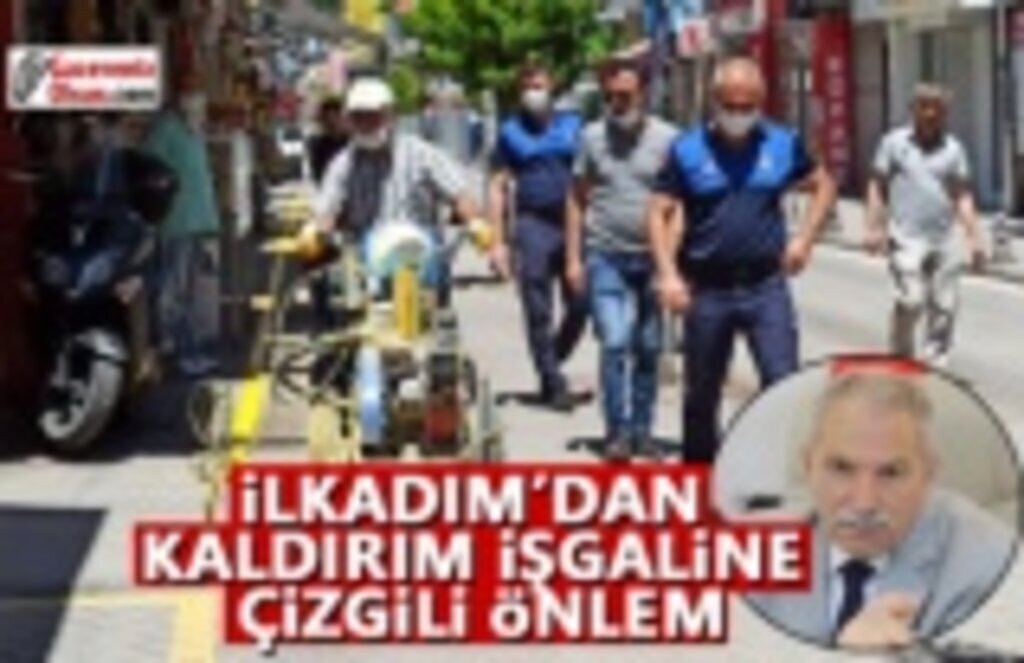 İlkadım'dan Kaldırım İşgaline Çizgili Önlem