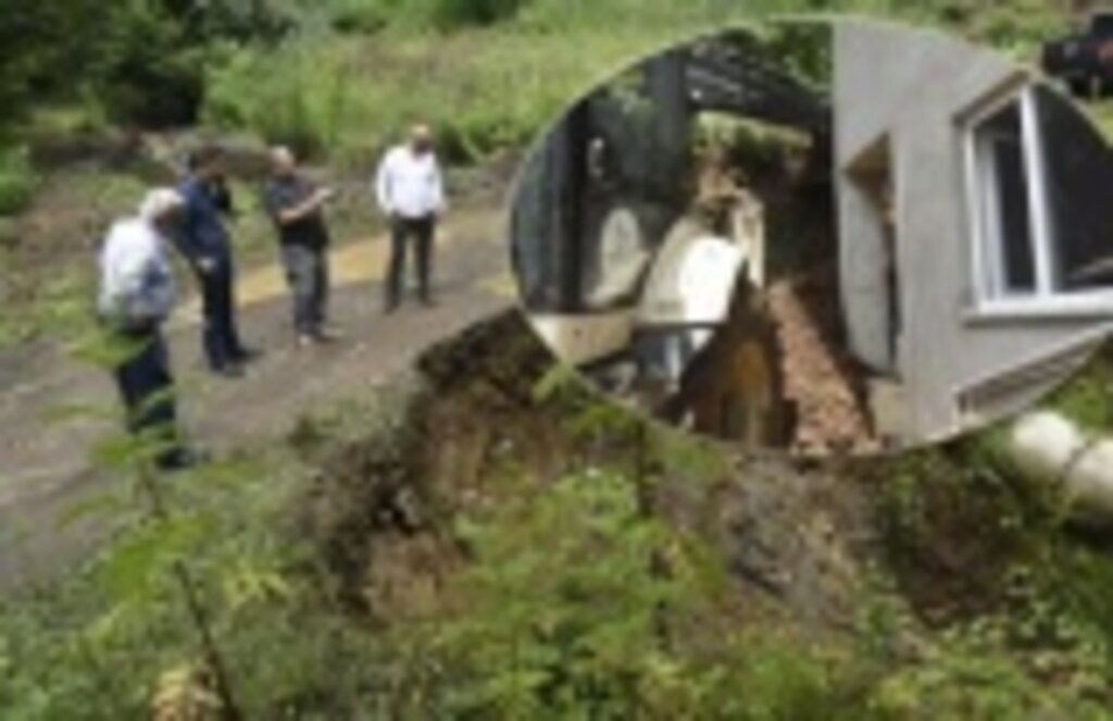 Tekkeköy'de heyelan, Başkan Hasan Togar bölgede