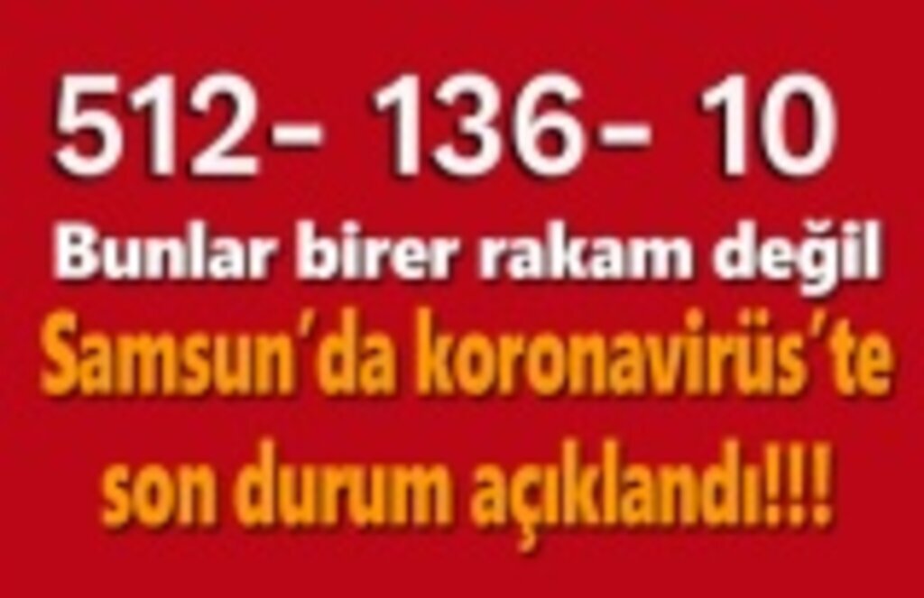 Samsun'da kaç kişi koronavirüs tedavisi görüyor?