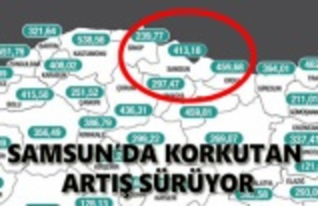 Samsun yine listede! korkutan artış sürüyor