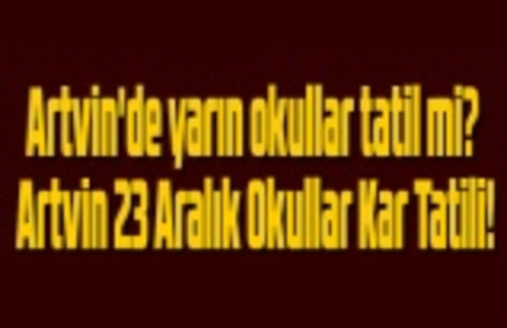 Artvin'de yarın okullar tatil mi? Artvin 23 Aralık Okullar Kar Tatili!