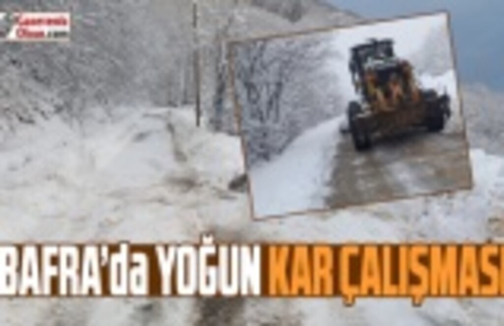 Bafra'da yoğun kar çalışması yapıldı