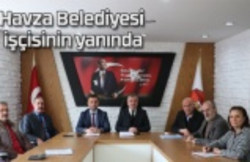 Havza Belediyesi işçisinin yanında