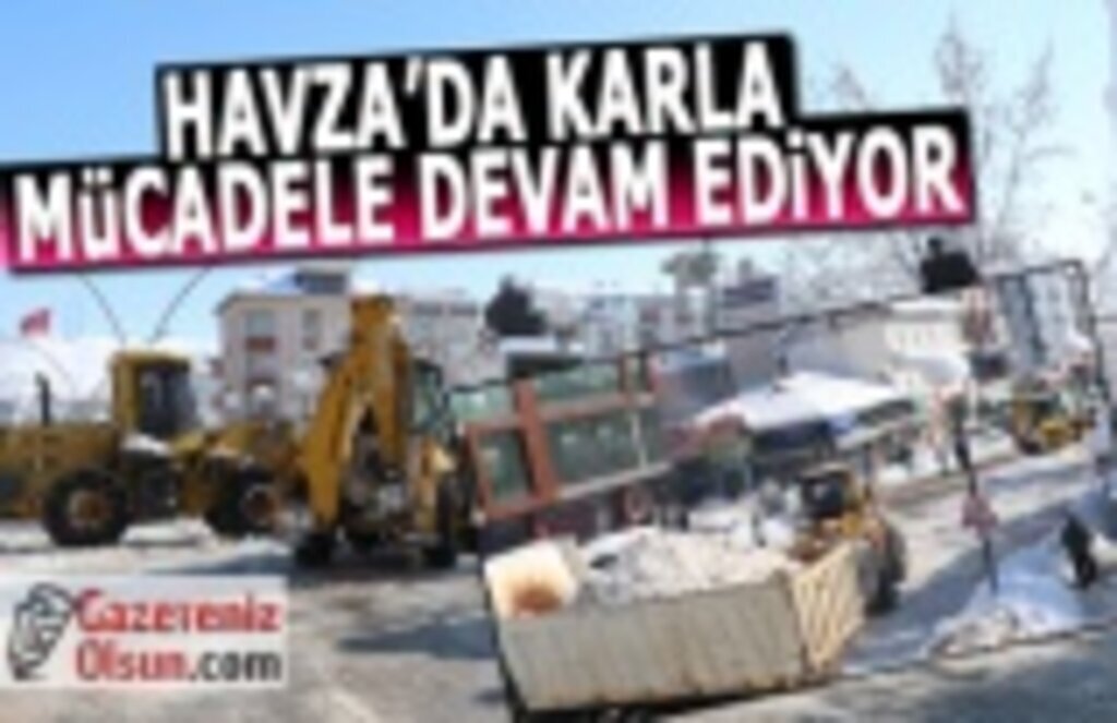 Havza Belediyesi karla mücadeleye ara vermiyor